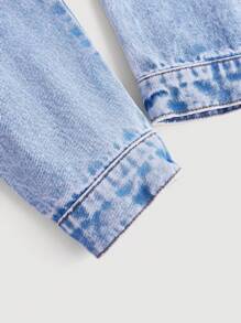 SHEIN MOD Chamarra Corta De Mezclilla Para Mujer - Lavado ligero - Ver 4