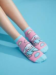 HELLO KITTY AND FRIENDS | SHEIN 3對女士卡通可愛且排汗柔軟的短襪 - 彩色 - 查看 6