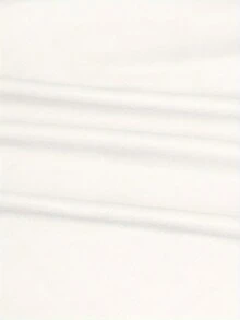 Women Casual Solid Color Elastic Waist Shorts - White - View 3