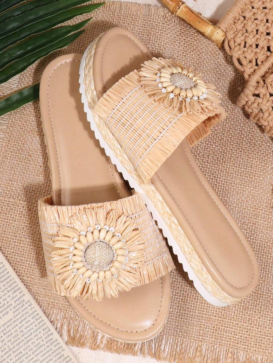 Women's Flat Sandals - Apricot - View 1