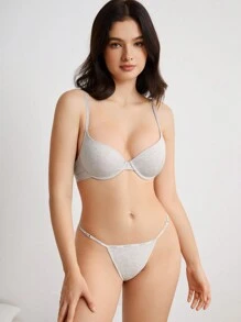 Ocili 2 Miếng In thư Bras Với Vòng thép Đồ lót - Nhiều màu - Xem 6