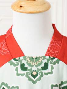 Đứa bé gái 2024 Năm mới Chinese Đầm , Thanh lịch Phong cách Trung Quốc Cổ điển In Với Thực vật , Thích hợp Đối với - Nhiều màu - Xem 8