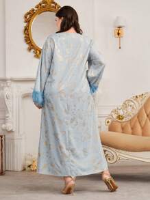Al Najma 女性加大碼阿拉伯服裝 - 淺藍色 - 查看 2