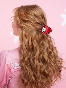 HELLO KITTY AND FRIENDS | SHEIN Cute Cartoon Rabbit Pattern Medium Size Hair Claw Clip, Suitable For Thick Hair - Red - View 2
