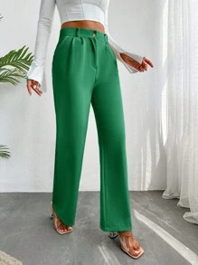 Women's Straight Leg Pants - Dark Green - View 5