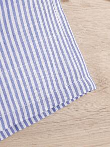 SHEIN Baby Girl Casual Striped Asymmetrical Elastic Waist Skort For Summer Vacation - Blue and White - View 5