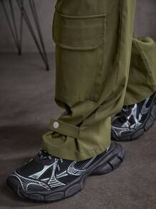 Manfinity VCAY Men's Woven Casual Cargo Pants - Army Green - View 7