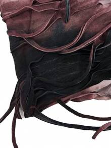 VaVaBold Women's Stretchy Tie Dye Draped Neck Asymmetrical Fringe Hem Dress In Distressed Style - Multicolor - View 7