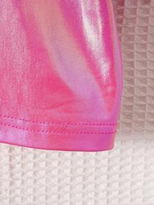 Top Rosa De Manga Corta Fresco Y Elegante Para Bebé Niña - Rosa Fucsia - Ver 5