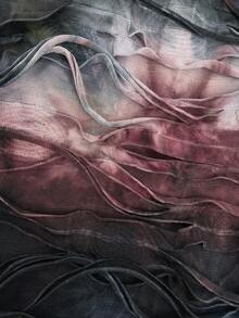 VaVaBold Women's Stretchy Tie Dye Draped Neck Asymmetrical Fringe Hem Dress In Distressed Style - Multicolor - View 5