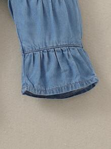 Baby Girl Blue Casual Cuffed Jeans