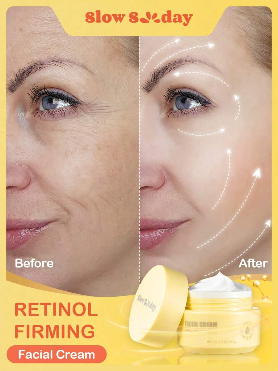 SlowSunday Retinol Cream with Collagen, Hyaluronic Acid, Vitamin C+E - Smoothes Wrinkles and Reduces Fine Lines - Day and Night Moisturizer for Women and Men - Retionol - View 1