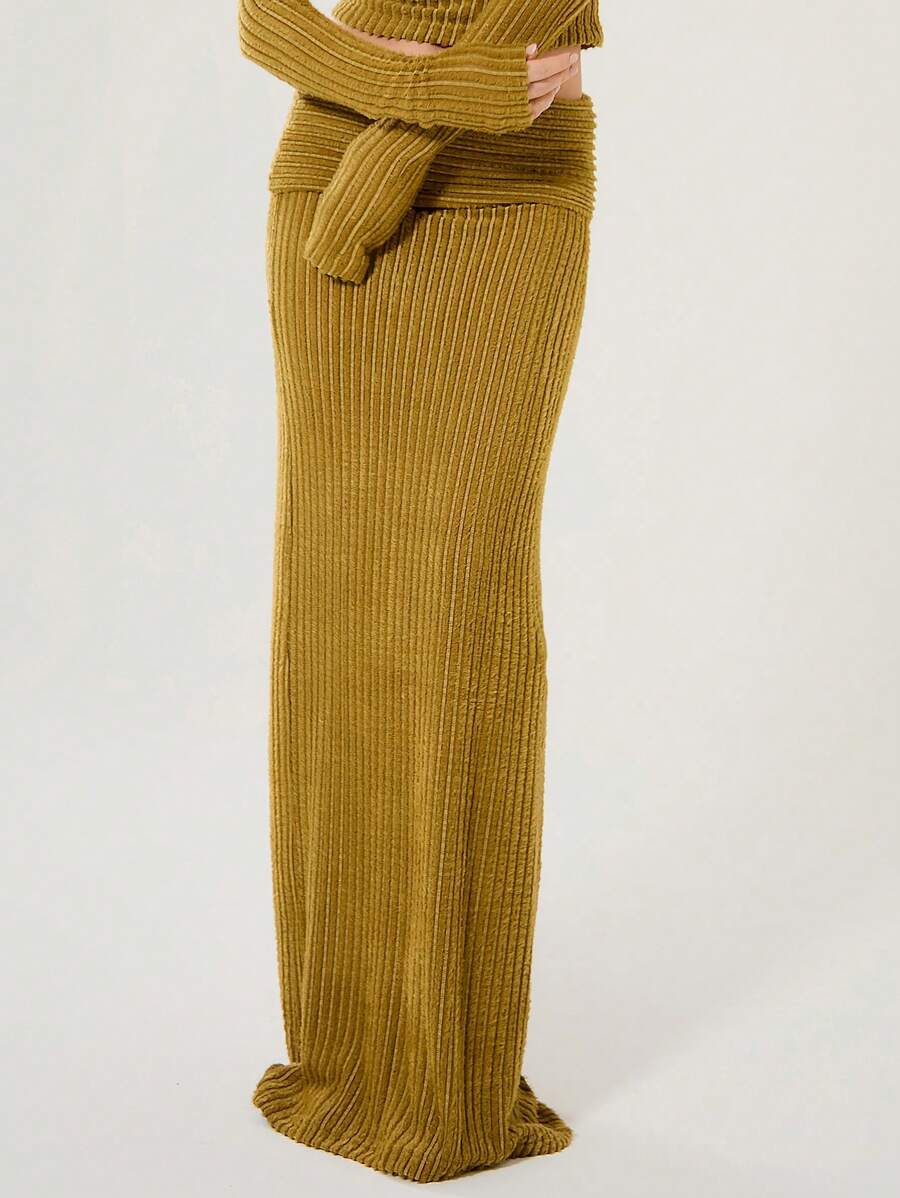 MUSERA Women's Solid Color Ribbed Knit Skirt Elegant Summer Sexy Party - Mint Green - View 1