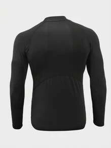 Camiseta deportiva de manga raglán estilo novio para hombre, Camiseta básica estilo novio para hombre, Top de compresión estilo novio para hombre - Negro - Ver 2