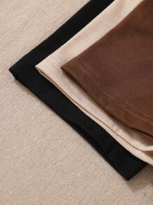 SHEIN 3pcs/Pack Tween Girls' Summer Casual Letter Printed Short Sleeve T-Shirt - Multicolor - View 4