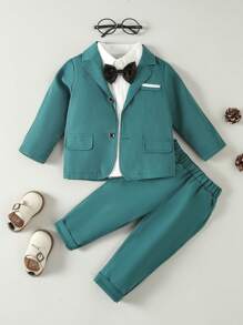 Traje De Caballero Para Bebé, Incluye Chaqueta Y Pantalón (camisa No Incluida) - Verde - Ver 1