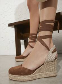 SHUZIA Zapatos de plataforma con cuña y suela gruesa para mujeres - Regalos de Año Nuevo, Día de San Valentín y verano - Camel - Ver 4