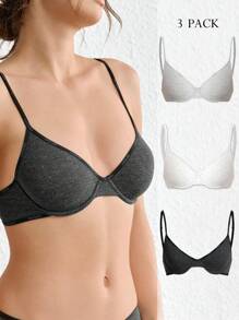 Ocili Leisure 3pcs/Set Bra With Underwire - Multicolor - View 1