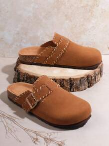 SHUZIA Women's Brown Half-Slippers - Brown - View 2