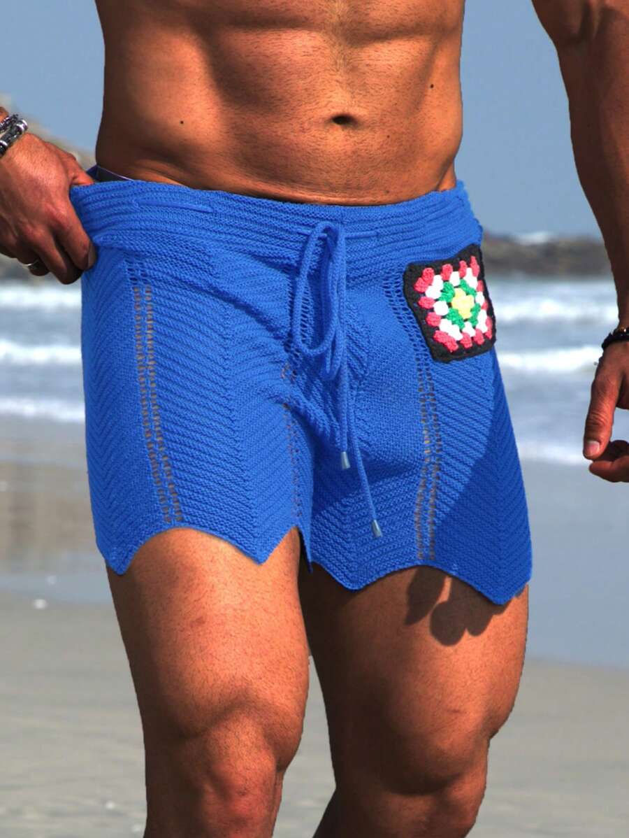 Manfinity RSRT Men's Sweater Shorts Crochet Knitted Shorts With Crochet Details SHEIN UK