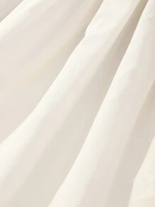 Teen Girl Floral Printed Waist Cinched Dress - Apricot - View 4