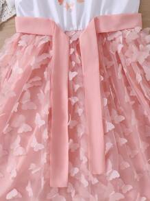 Tween Girls' Butterfly 3d Flower Design Fashionable, , Comfortable, And Vibrant Dress - Multicolor - View 10