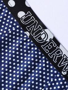 6 cái/bộ Nam Chấm bi & In thư Dây vải Võ sĩ Quần lót tam giác - Nhiều màu - Xem 8