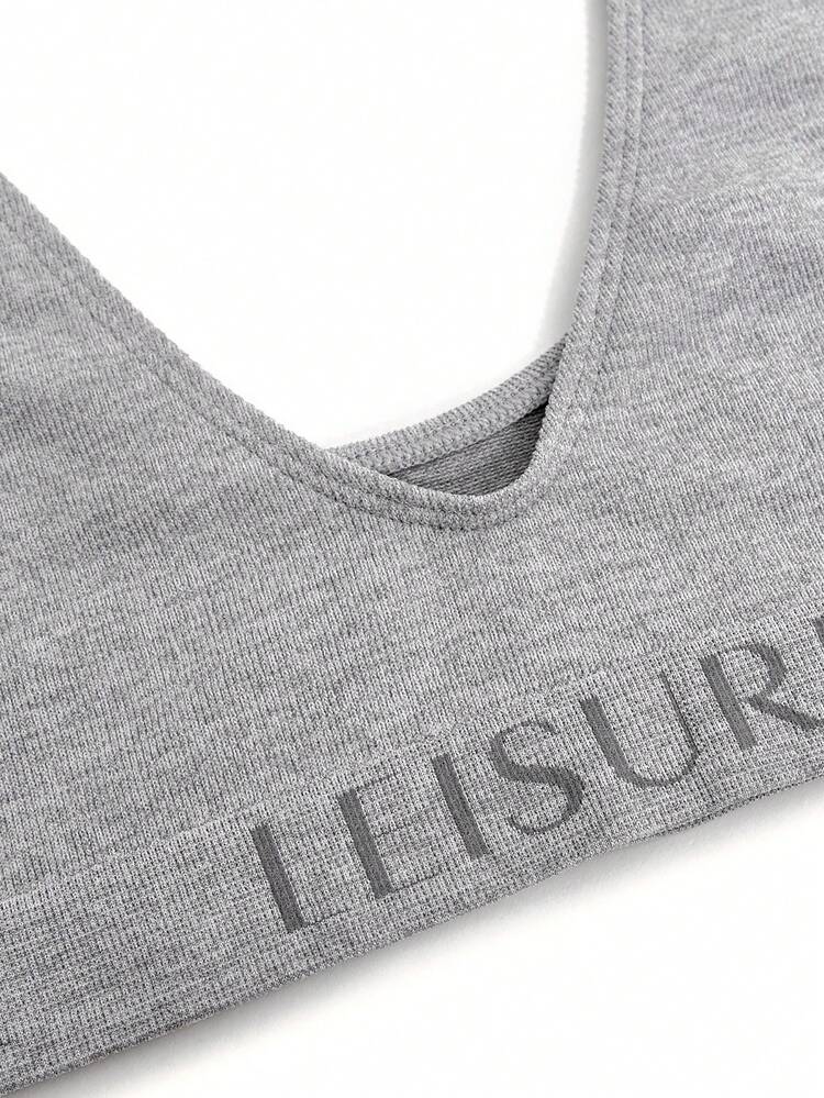 Leisure Women's Seamless Vest Bra Top With Letter Detail Straps Lingerie