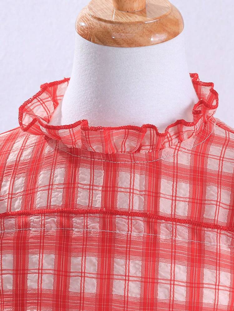 Little Girls' Sweet & Cute Plaid Dress