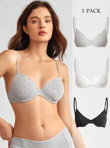 Ocili Leisure 3pcs/Set Bra With Underwire - Multicolor - View 5