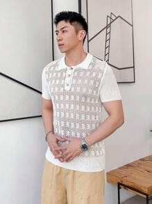 Manfinity Chillmode Men's Casual Knitwear - White - View 7