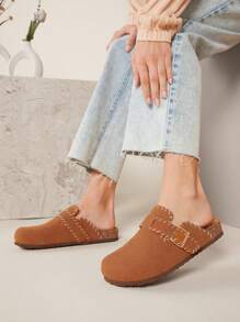 SHUZIA Women's Brown Half-Slippers - Brown - View 6