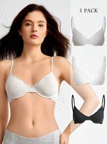 Ocili Leisure 3pcs/Set Bra With Underwire - Multicolor - View 4