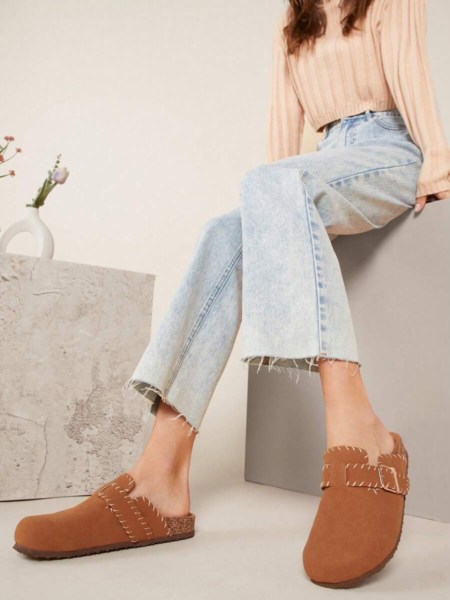 SHUZIA Women's Brown Half-Slippers - Brown - View 1