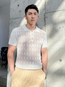 Manfinity Chillmode Men's Casual Knitwear - White - View 4