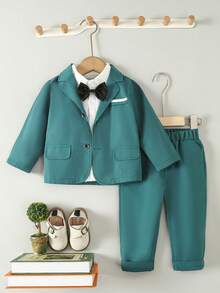 Traje De Caballero Para Bebé, Incluye Chaqueta Y Pantalón (camisa No Incluida) - Verde - Ver 6