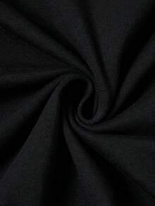 SHEIN ICON Của phụ nữ Kích thước lớn Quây Đầm Với Chữ cái In - màu đen - Xem 4