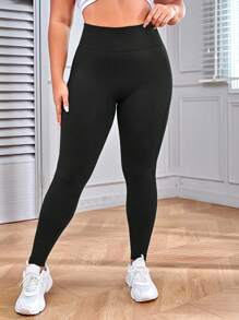Easithlete Plus Size Wide Waistband Sports Leggings Yoga Women Pants