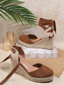 SHUZIA Zapatos de plataforma con cuña y suela gruesa para mujeres - Regalos de Año Nuevo, Día de San Valentín y verano - Camel - Ver 2