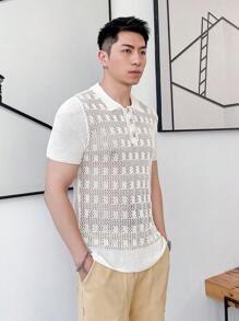 Manfinity Chillmode Men's Casual Knitwear - White - View 3