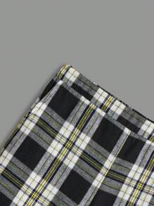 SHEIN Young Boys' Preppy Style Shirt And Plaid Pants Set