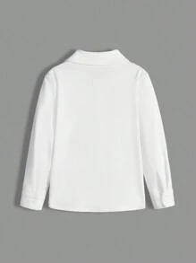 SHEIN Young Boys' Preppy Style Shirt And Plaid Pants Set