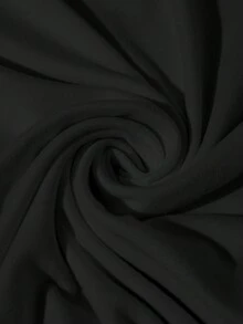 SHEIN LUNE Vòng cổ In thư Ngắn tay Áo thun - màu đen - Xem 3