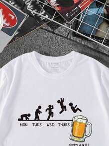 Manfinity Dauomo 男士有趣印花短袖t恤