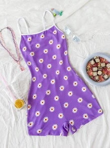 Soleia 女式休閒度假風格，細肩帶露背連體短褲 - 彩色 - 查看 1