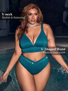 Swim SXY Plus Size Bikini Set Carnival Summer Beach - Army Green - View 8