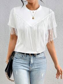 Chiquease Tasseled Short-Sleeved T-Shirt