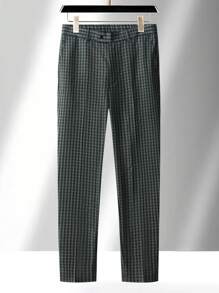 Calvornis Men's Plus Size Plaid Dress Pants - Green - View 1