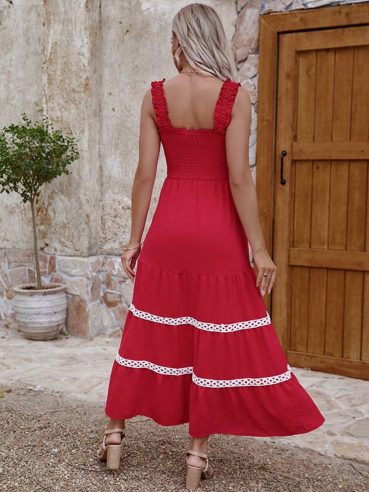 Women's Lace Trimmed Spaghetti Strap Sundress