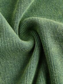 SHEIN EZwear Women's Knitted Slim Fit Sleeveless Tank Top - Green - View 3